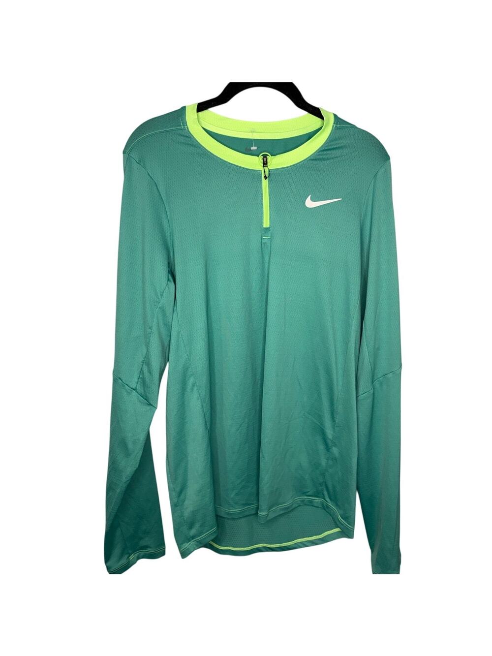 Nike Court Advantage Dri-Fit Quarter Zip Slim Fit Men's Small Tennis Green NWOT